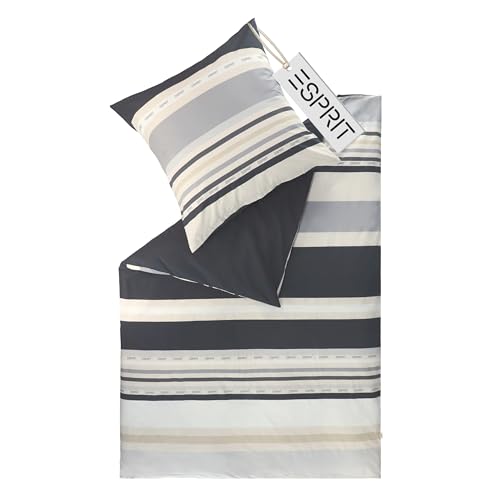 Parure de lit qualité hôtelière Esprit certifiée Öko-Tex en coton gris