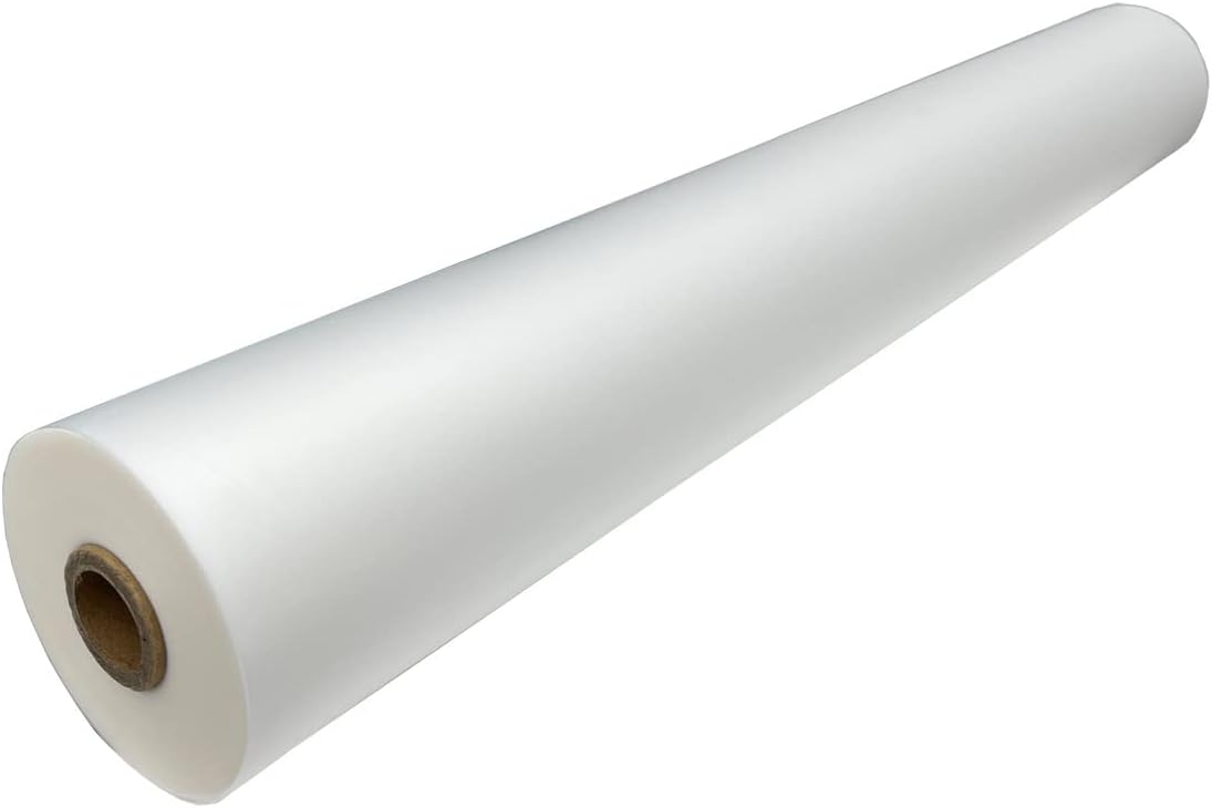 17" Thermal Roll Laminating Film, Glossy Clear Film Laminating Rolls,1 Inch Core and 1mil Thickness, 656ft Length