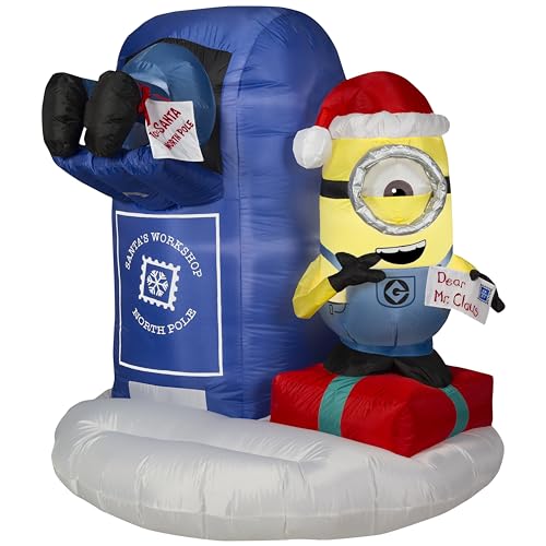 Gemmy Home Accents Minion Scene Stuart Mailing Letter to Santa Mailbox 53