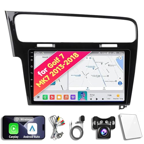 Android 14 Car Radio Stereo for VW Golf 7 MK7 2013-2018, 10.36 Inch Touch Screen Head Unit Dash Kit with Wireless CarPlay Android Auto, GPS Navigation Bluetooth SWC WiFi 5G DSP