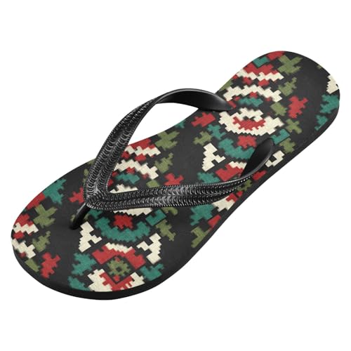 Flip Flop Sandals Aztec Pattern Print for Women Men Beach Outdoor XS2