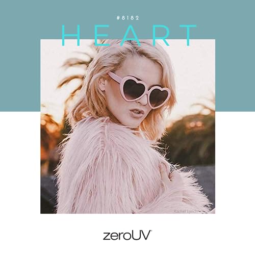 Image of zeroUV Oversized Heart Shaped Sunglasses UV400 Cute Trendy Love Fashion Eyewear for Women 52mm