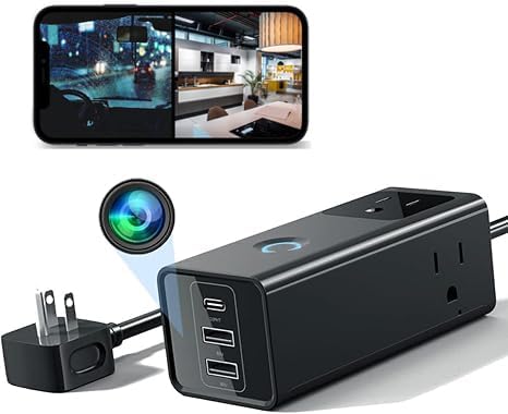 WiFi Hidden Digital camera Outlet HD 1080P Wi-fi Mini Spy Cameras Digital camera Nanny Cam with Video and Movement Detection for Dwelling Safety Indoor/Out of doors