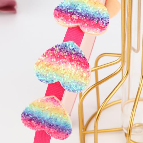 DRESHOW 6 Pack Girls Bow Headbands Glitter Kids Headband Heart Star Hairband for Toddlers Teens, 6 Pack: Mix Set-03 - Image 4