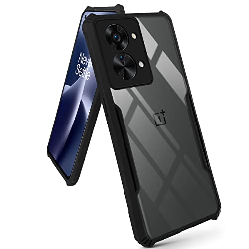 Image of Jkobi Back Cover Case for OnePlus Nord 2T 5G (Crystal Glass Back | Camera Protection | Shockproof Bumpers | Professional Black)