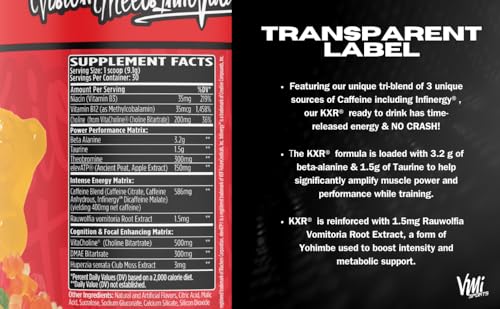 Image of KXR Pre-Workout Energy Powder | Intense Energy Pre-Workout Drink for Men and Women| Improves Performance - Enhanced Focus & Increased Endurance | 30 Servings (Original Blue Shark Gummy)