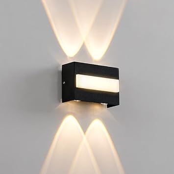 7W Modern COB LED Outdoor Wall Lamp Up Down Lighting Waterproof Dust-Proof Porch Lamp Acrylic Yard Light Fixture