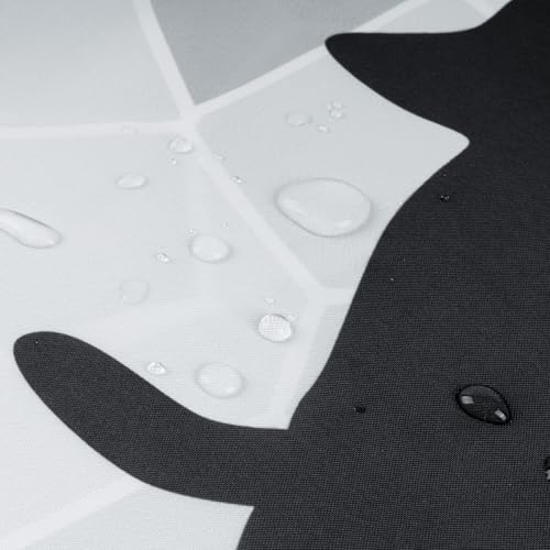 Rideau de douche tissu chat motif mosaïque bicolore haute densité
