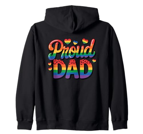 Proud Dad Rainbow LGBTQ - Soporte cardíaco Sudadera con Capucha