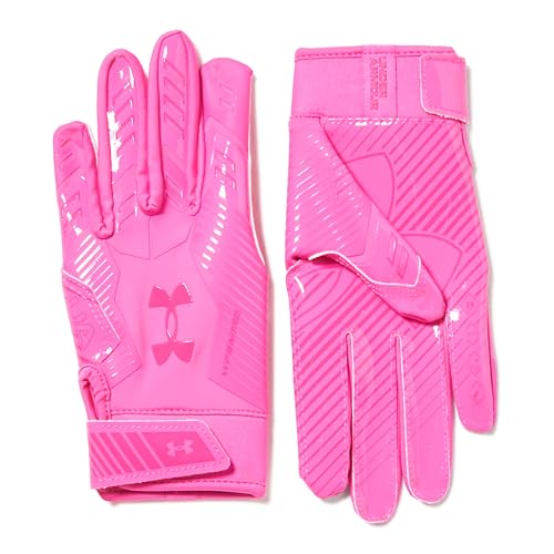 Under Armour Boys Football Gloves Rebel Pink/Virtual Pink Small