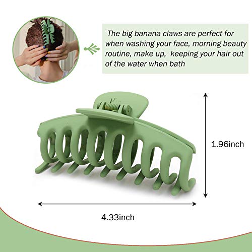 4 Pcs Large Hair Claw Clips For Thick Hair - Matte Plastic Butterfly Hair Clips Strong Hold For Women And Girls French Curly Hair (Pink+Rose) #TOP3