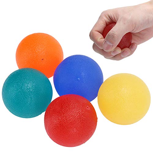 ZJchao 5pcs Round Hand Exercise Balls, Hand Strengthening Ball for Women Men, Finger Wrist Exercise Grip Strengthener
