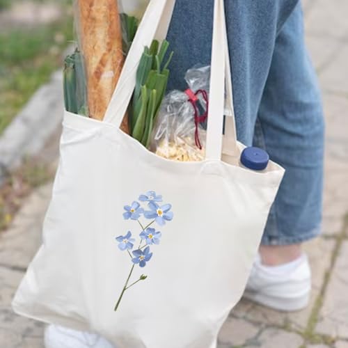 Clapcart-Reusable-Tote-Bag-for-WomenGirls-Multipurpose-100-Organic-Cotton-Printed-Tote-Bags-ShoppingGrocery-Bag-Sturdy-Canvas-Bag-with-12kgs-Capacity-Flower