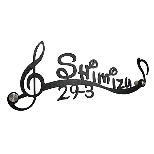 表札 おしゃれ 戸建て ステンレス アイアン「タイプA おんぷ」