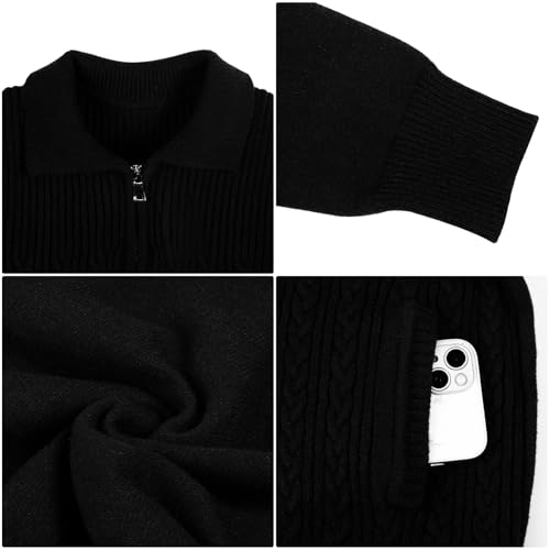 Cárdigan para hombre con cremallera completa y punto acanalado térmico 6