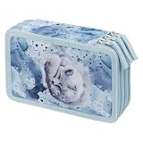 Baagl 3 Fach Federmäppchen Mädchen, Schulmäppchen für Schreibwaren, Schulsachen Federtasche, Federmappe, Mäppchen für Schule (Polar)