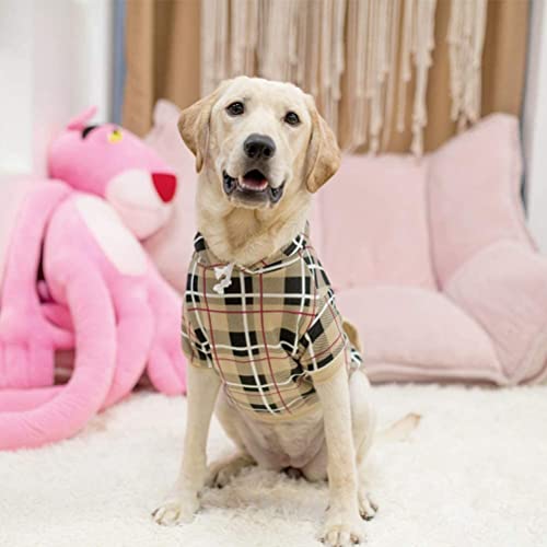 Expawlorer Plaid Dog Hoodie - British Style Soft And Warm Dog Sweater With Leash Hole, Hooded Cold Weather Clothes, Dog Sweatshirt, Outfits, Winter Coat For Small Medium Large Dogs #TOP5
