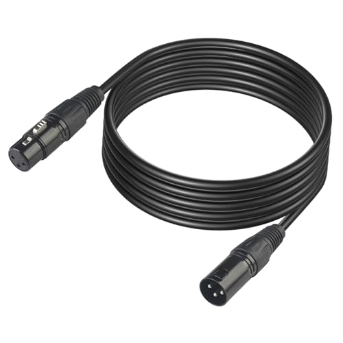 jindaaudio Cavo XLR Bilanciato, Cavi DMX Per Luci, Cavo DMX 3 Metri, Cavo Per Illuminazione Scenica Cavo Da Spina XLR a 3 Pin a Presa Per Microfoni e Illuminazione Scenica