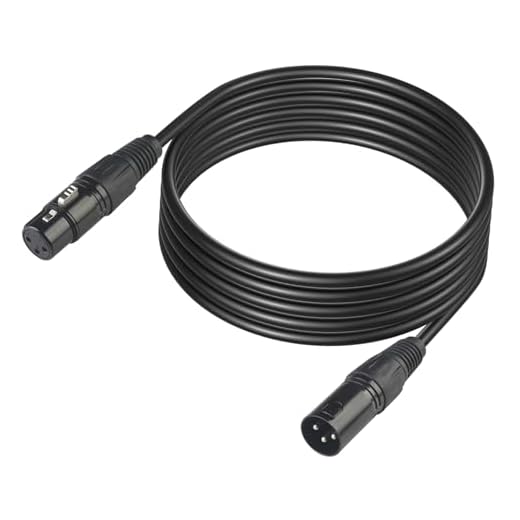 jindaaudio Cable XLR, DMX Cable de conexión de señal, 3 m / 10 pies Cables de luz de escenario Cables con cañón Enchufes macho y hembra de 3 pines para todas las luces LED de cabeza móvil Par