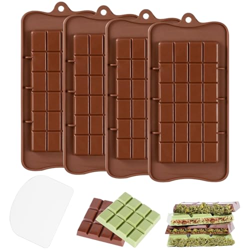WeddHuis Lot De 3 Moules Silicone à Tablette De Chocolat Anti-Adhésif - Profonds Et Polyvalents