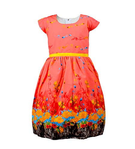 Image of Sathiyas Girls 100% Cotton Floral Printed Gowns (6-7 Years)