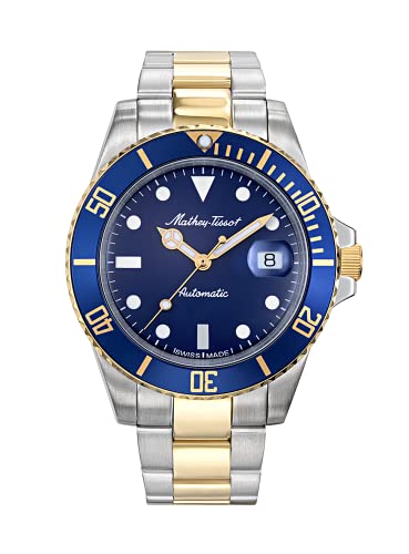 Mathey-Tissot Stainless Steel Swiss Made Automatic Vintage Analog Blue Dial Mens Watch - H901Atbbu (B07KPJSTG8) Amazon Price History, Amazon Price Tracker