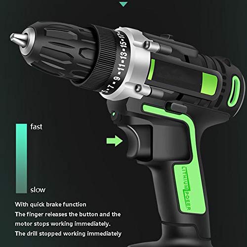 QHYXT Akku-Bohrschrauber, Akku-Bohrschrauber-Set 88 V, LED-Arbeitslicht, Elektroschrauber, Leistungsanzeige – Bild 3