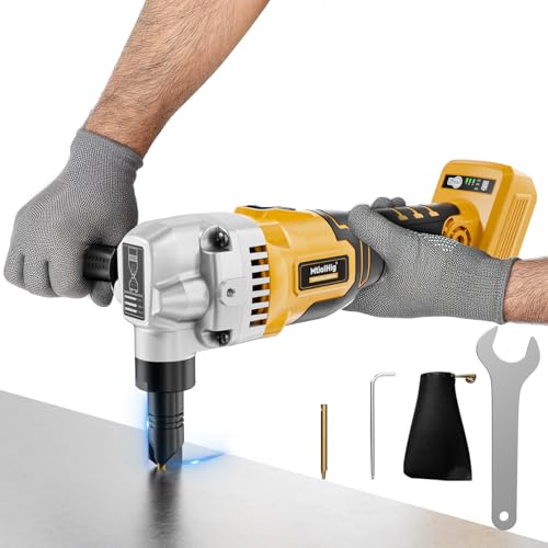 Image of MtiolHig Cordless Metal Nibbler Compatible with DeWalt 20V Battery,18-Gauge Electric Nibbler with Assist Handle & 2 Blades, 1900RPM Brushless Metal Cutter for Stainless Steel, Aluminum(Tool Only)