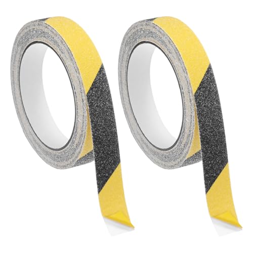 Image of M METERXITY 2-Pack Grip Tape, 0.8Inch x 16.4ft /20mm x 5m Anti Slip Traction Tape for Stair Steps /Indoor /Outdoor, Non Skid Adhesive Stair Tread Tape [Black /Yellow]