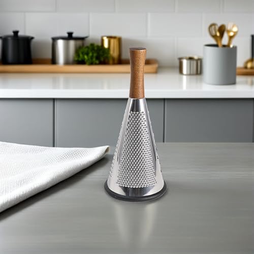 Rallador vertical de acero inoxidable con mango de madera 3 caras miniatura 6