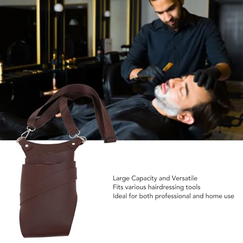 Bolsa para Tesoura, Bolsa para Ferramentas de Cabeleireiro Em Couro PU Bolsa para Tesoura Com Vários