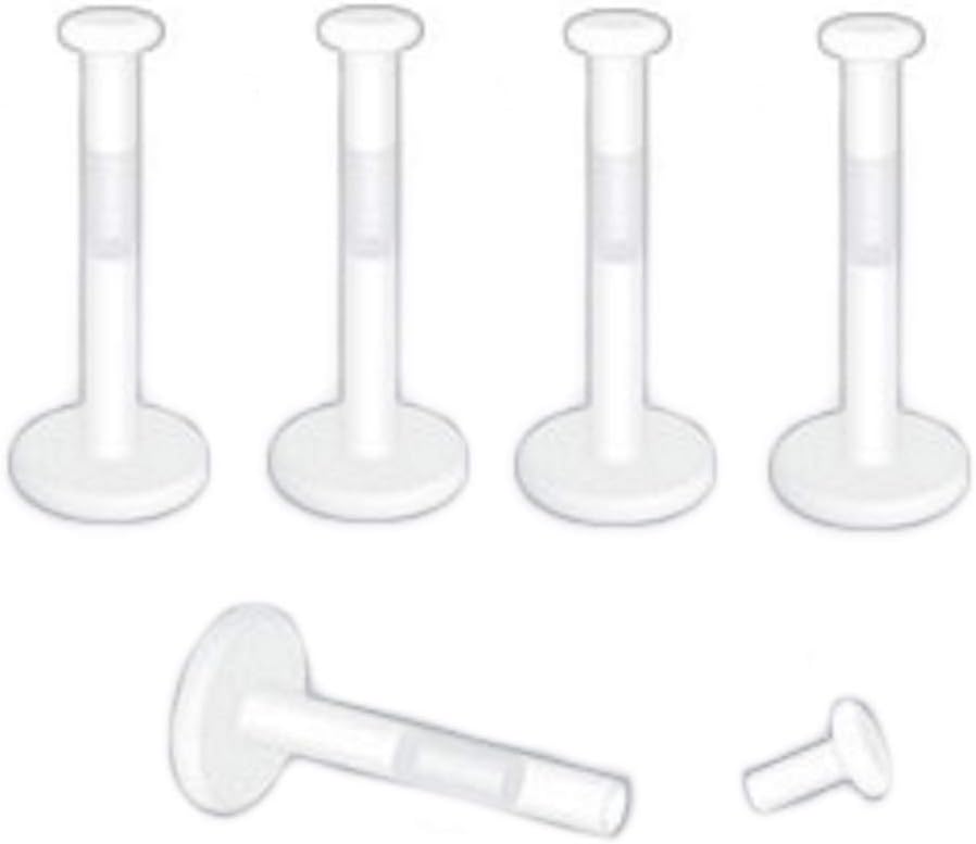BYB Jewelry 5PC Lot Clear Bioflex Push Top Labret Piercing Retainers (Metal-Free)