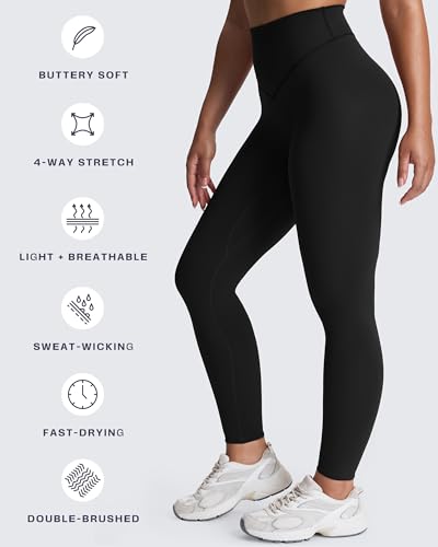 Aoxjox High Waisted Workout Breeze Leggings for Women Tummy Control Buttery Soft Yoga Pants 24"/26"/28"4