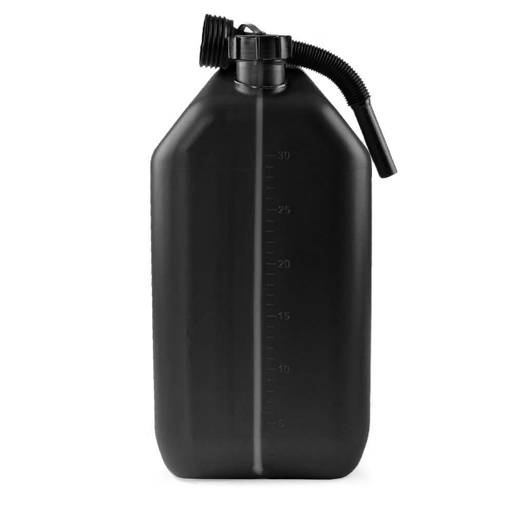 Tanica per benzina da 20 l, con bocchettone di riempimento, tappo a vite, valvola di sfiato in plastica nera, approvata ADR/RID/IMDG/IATA, per sostanze altamente infiammabili, tossiche e corrosive