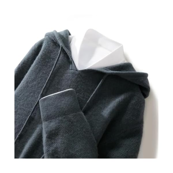 Men's Casual Sweater Pullover 100 Percent Merino Wool Sweater Fall Winter Thick Warm Tether Hoodie Pullover Clothing - Image 5