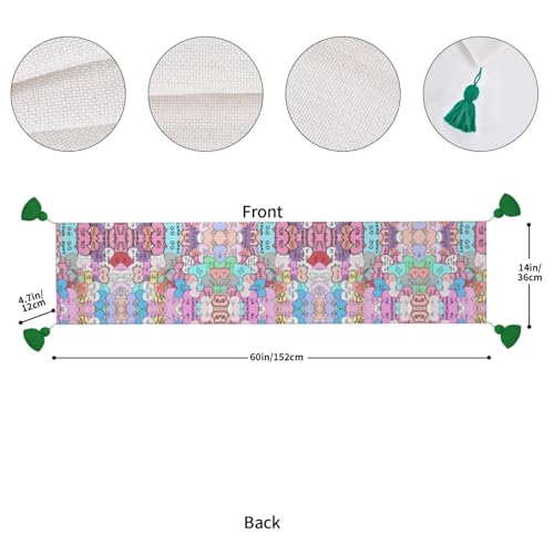 Chemin de table anti-rayures imprimé cœur pour protéger et décorer la table basse