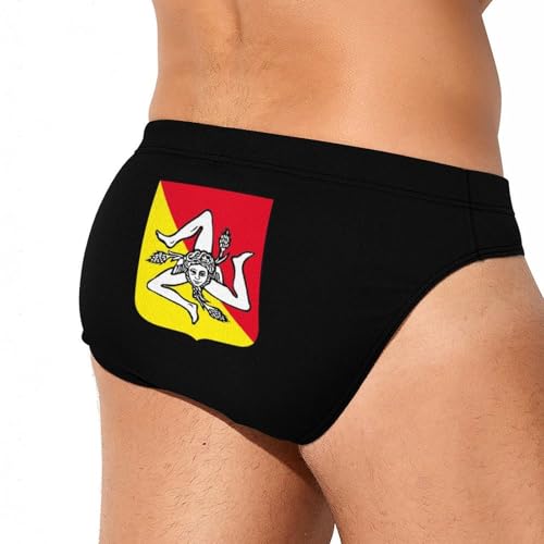 Coat of Arms of Sicilian Mens Swim Briefs Quick Dry Triangle Trunks Swimsuit Swimming Bikini Swimwear3