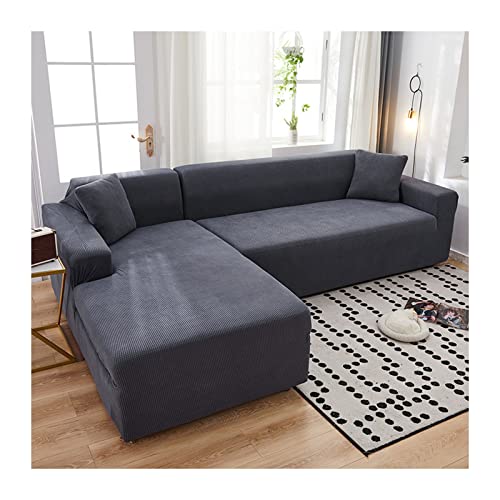 JHLD Sofaüberwurf L Form, Hohe Elastizität Sofabezug Abwaschbar Mode Sofa Abdeckung Für Wohnzimmer Pet-J-Large + Large