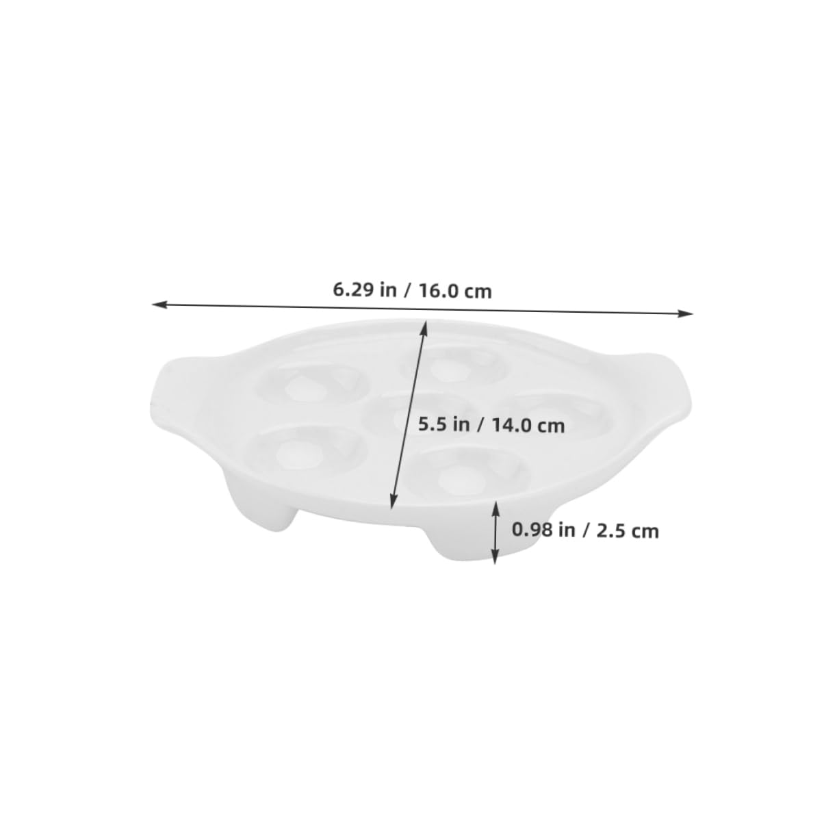 KICHOUSE 4pcs Ceramic Escargot Dish Elegant French Boiled Devil Eggs Tray Versatile Catering Platter for Gourmet Dishes Porcelain Serving Holder for Special Occasions