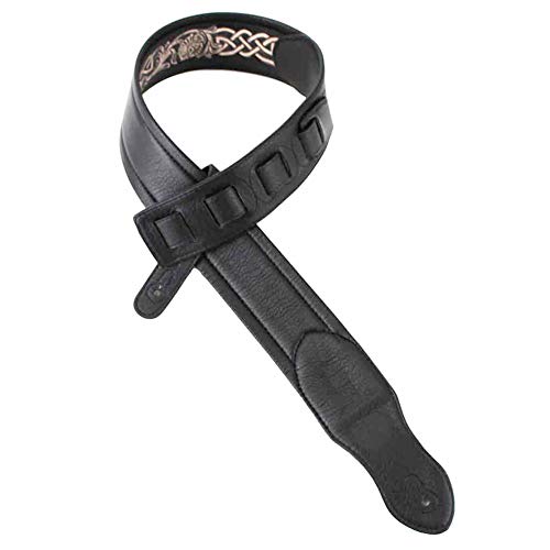 Walker And Williams KB-05-BLK Sangle de guitare rembourrée en cuir sculpté avec chaîne celtique sculptée blanche… - Les Beatles, Paul McCartney, John Lennon, RIngo Starr, George Harrison Walker And Williams KB-05-BLK Sangle de guitare rembourrée en cuir sculpté avec chaîne celtique sculptée blanche… – Image 7