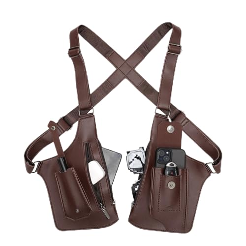 oumao Sac à bandoulière antivol homme, cuir PU, Marron