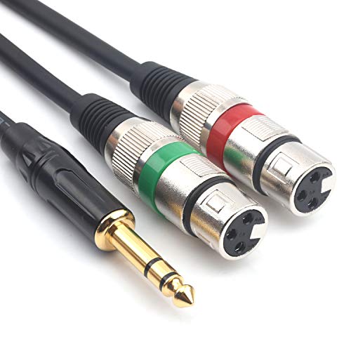 Adaptateur TRS vers double XLR femelle 3m pour liaison audio asymétrique
