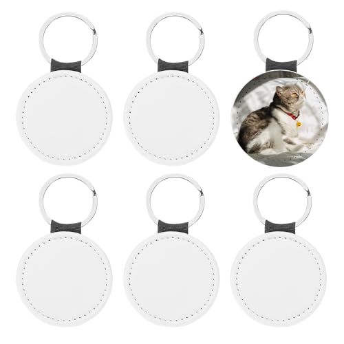 Sublimation porte-clés similicuir blanc PATIKIL (lot de 6) double face pour vos loisirs créatifs