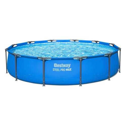 Bestway Steel Pro MAX 12 x 30 Above Ground Pool Round Metal Frame Outdoor Swimming Pool for Backyard Blue Pool ONLY