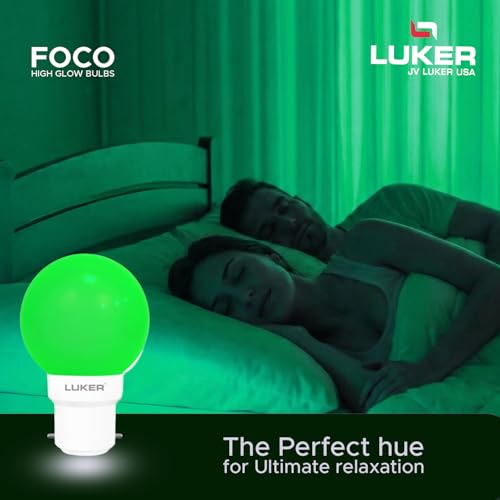 Image of LUKER JVLuker 0.5W LED Bulb B22 Base Energy Efficient Light 120 Degree Wide Beam Coverage High CRI Lights for Home and Office Indoor & Outdoor, 1 Year Warranty (Pack of 1, GREEN)
