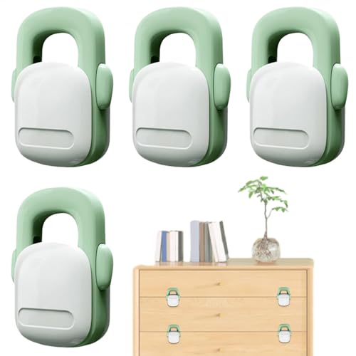 Child Lock for Fridge, 4 Pack Baby Proof Oven Stove Locks, Heat Resistant Dishwasher Safety Locks, Refrigerator Door Locks for C