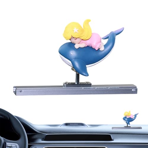 Figurine à tête branlante pour tableau de bord de voiture de dessin animé - Décoration amusante pour camion, anniversaire, fête de Noël