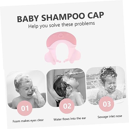GLSTOY Shampoo Cap Washing Shield Hair Visor for Shampoo Adult Hats Shower Hat Bath Shower Head Shower Cap Hair Bat Cap for Body Pe Pink - Thumbnail 6
