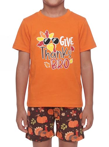 Image of Boys 2pc Shorts Set Outfit Short Sleeve Shirt with Classic Applique Print and Shorts