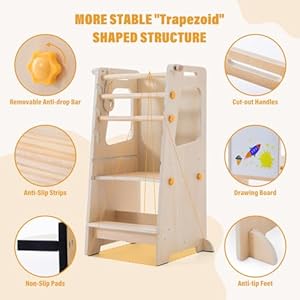Toddler standing tower 4 in 1 toddler kitchen stool helper with whiteboardtoddler step stool with convertible table and chair toddler helper tower with adjustable height for countersink  urban country home decor